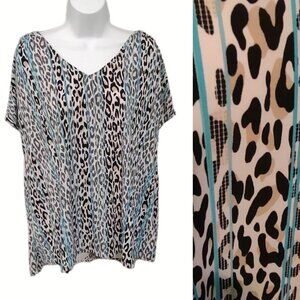 Dana Buchman V-Neck Cold shoulder Top
